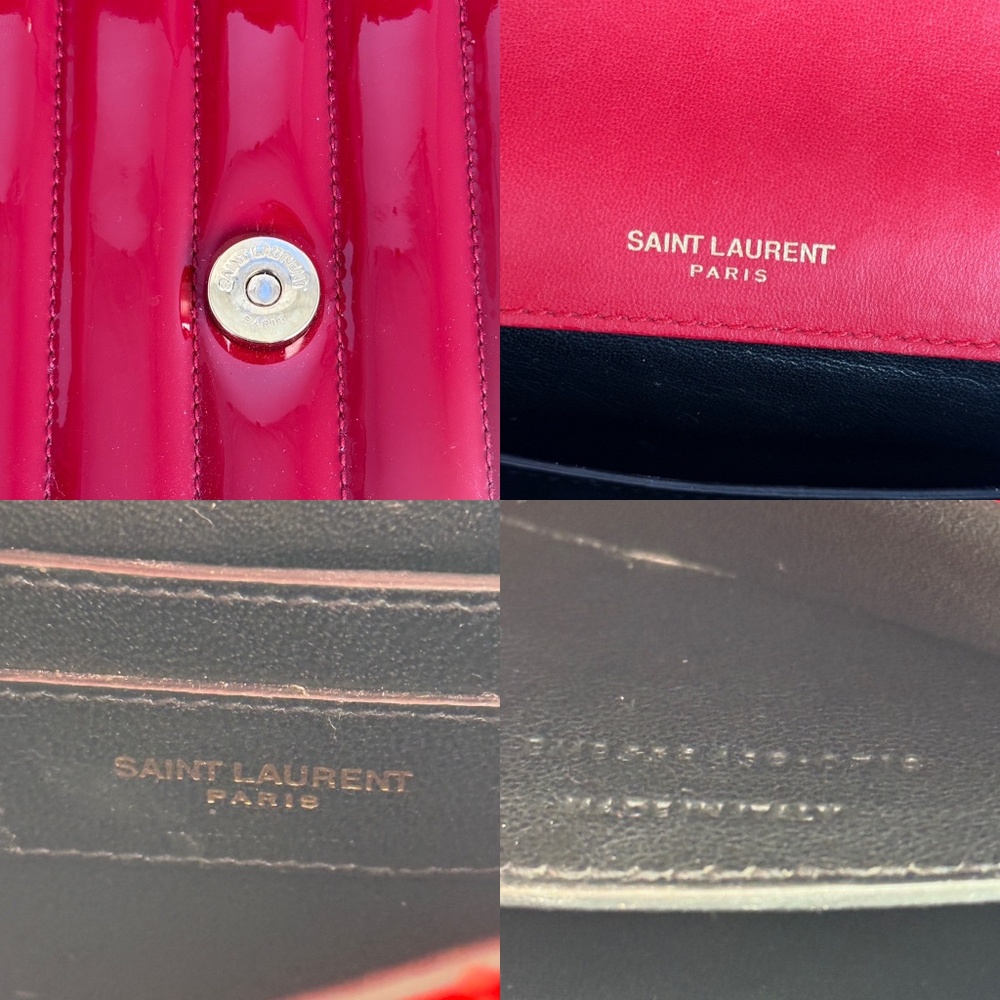 SOLD on fashionreloved.com SAINT LAURENT Matelasse Small Vicky Red Chain Bag - Picture 11 of 13